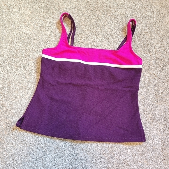 Land's End Women's Colorblock Tankini Swimming Suit Size 10 - Picture 2 of 6